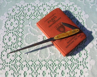 1930s Paper Knife with Penknife by Wybert. Vintage Letter Opener with knife.