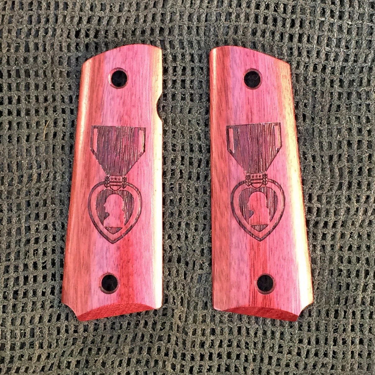 Purple Heart 1911 GRIPS purple heart Wood wood pistol