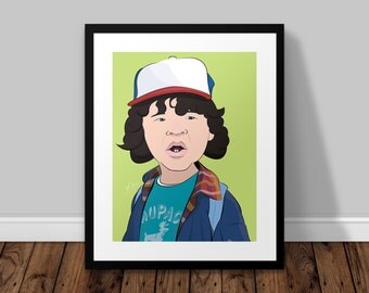 Dustin Stranger Things Illustrated Poster Print | A6 A5 A4 A3