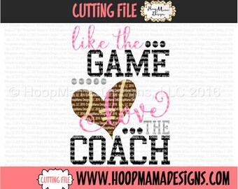 Football SVG Cutting FIle - Like The Game Love The Coach Girly - SVG DXF eps and png Files for Cutting Machines Cameo or Cricut