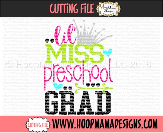 Little Miss Preschool Grad SVG DXF eps and png Files for