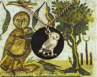 Owl of Minerva roman necklace (Gold Plated)