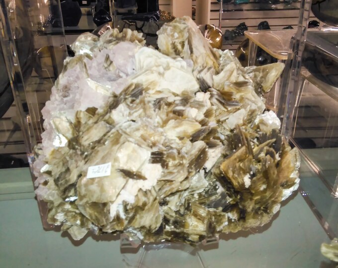 Rare Rose Quartz w/ Golden Muscovite Crystal Cluster MUSEUM Specimen- Crystallized Rose \ Mica \ Metaphysical \ Muscovite \ Crystal \ Quartz