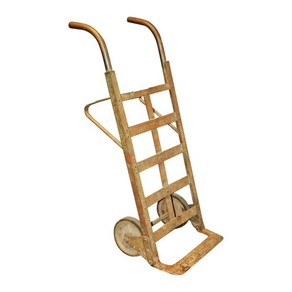Vintage HAND TRUCK CART bag farm barrel by SaveAmericanHistory
