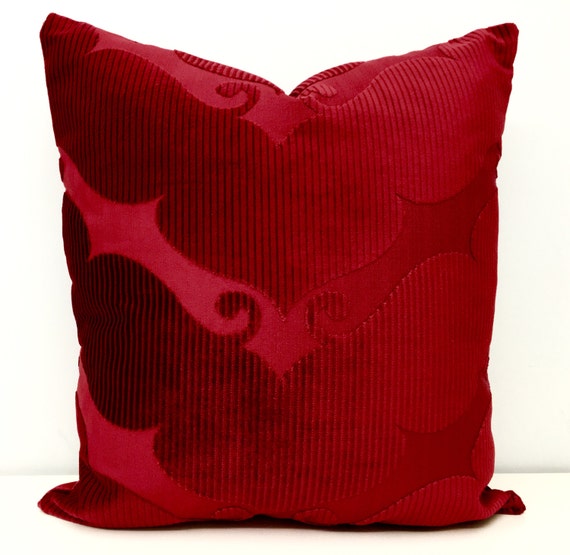 Red Velvet Pillow Cover Red Pillow Velvet Pillow by artdecopillow