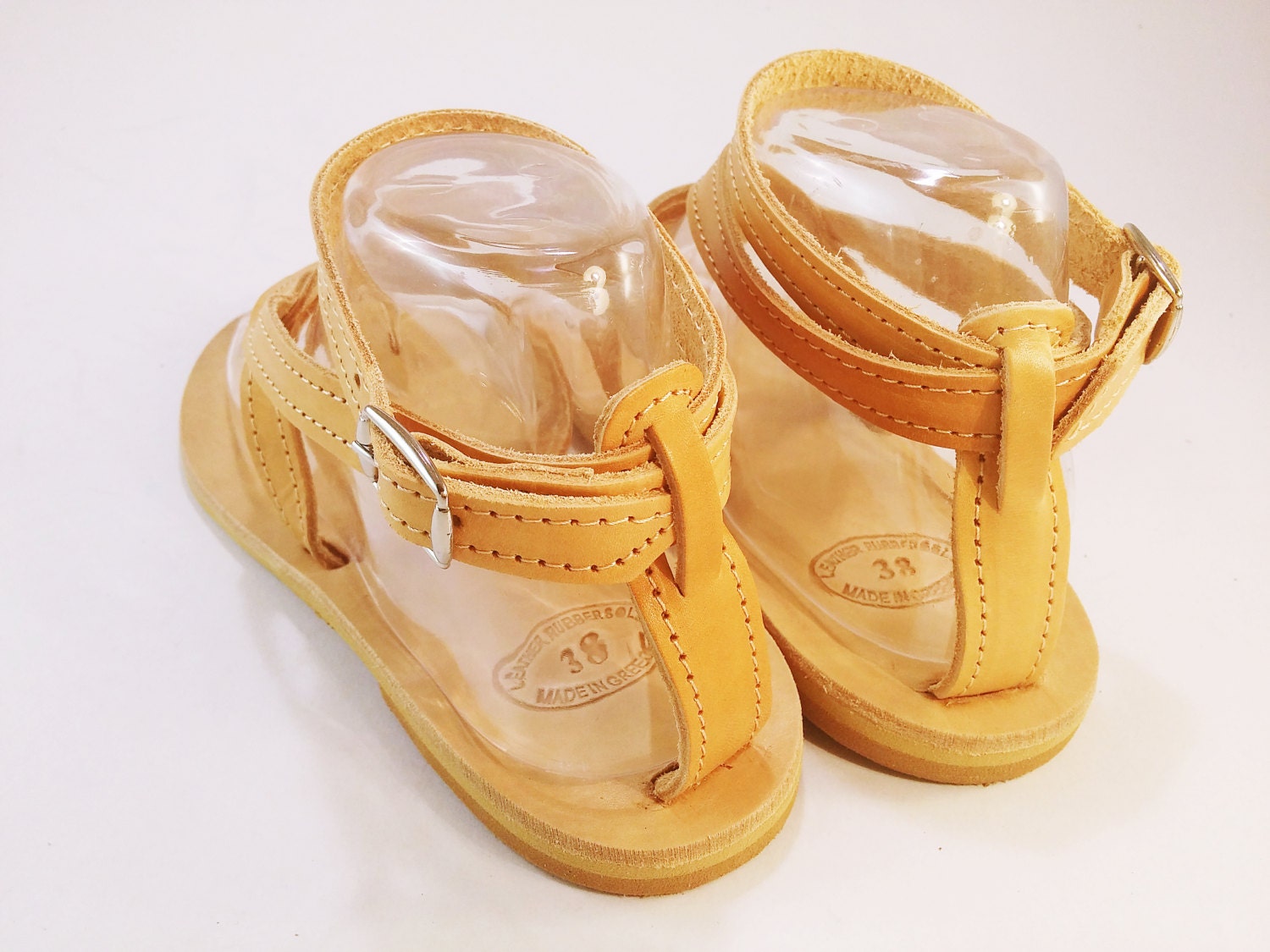 Strappy Design Sandals Natural Leather Sandals Greek