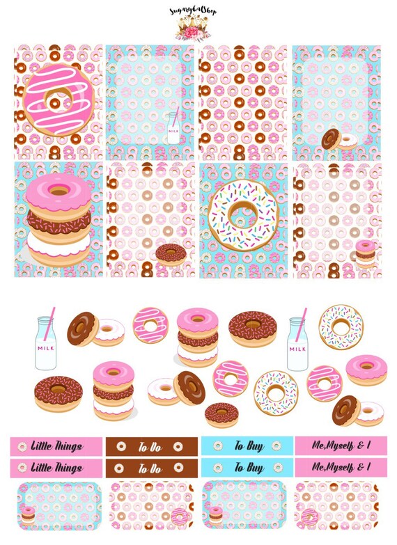 NEW Donuts Planner Sticker Set Sugar Collection by SugaryGaLShop