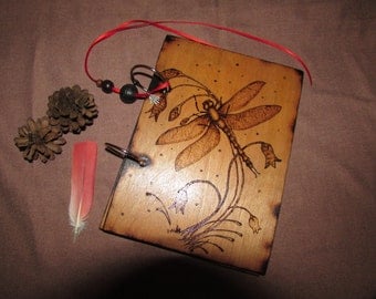 A4 - Two Ring Wood Binder - Decorated with Pyrography - Custom Hand Made - Just For You
