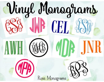 Vinyl Monogram Sticker Customized