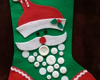 All Buttoned Up Santa Christmas Stocking