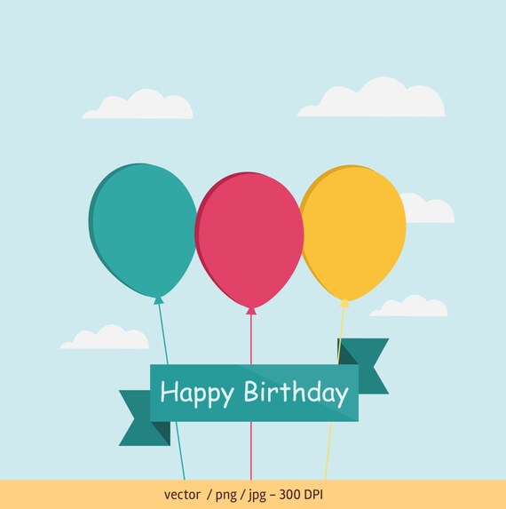 Balloons in the sky Happy birthday Vector Images Digital
