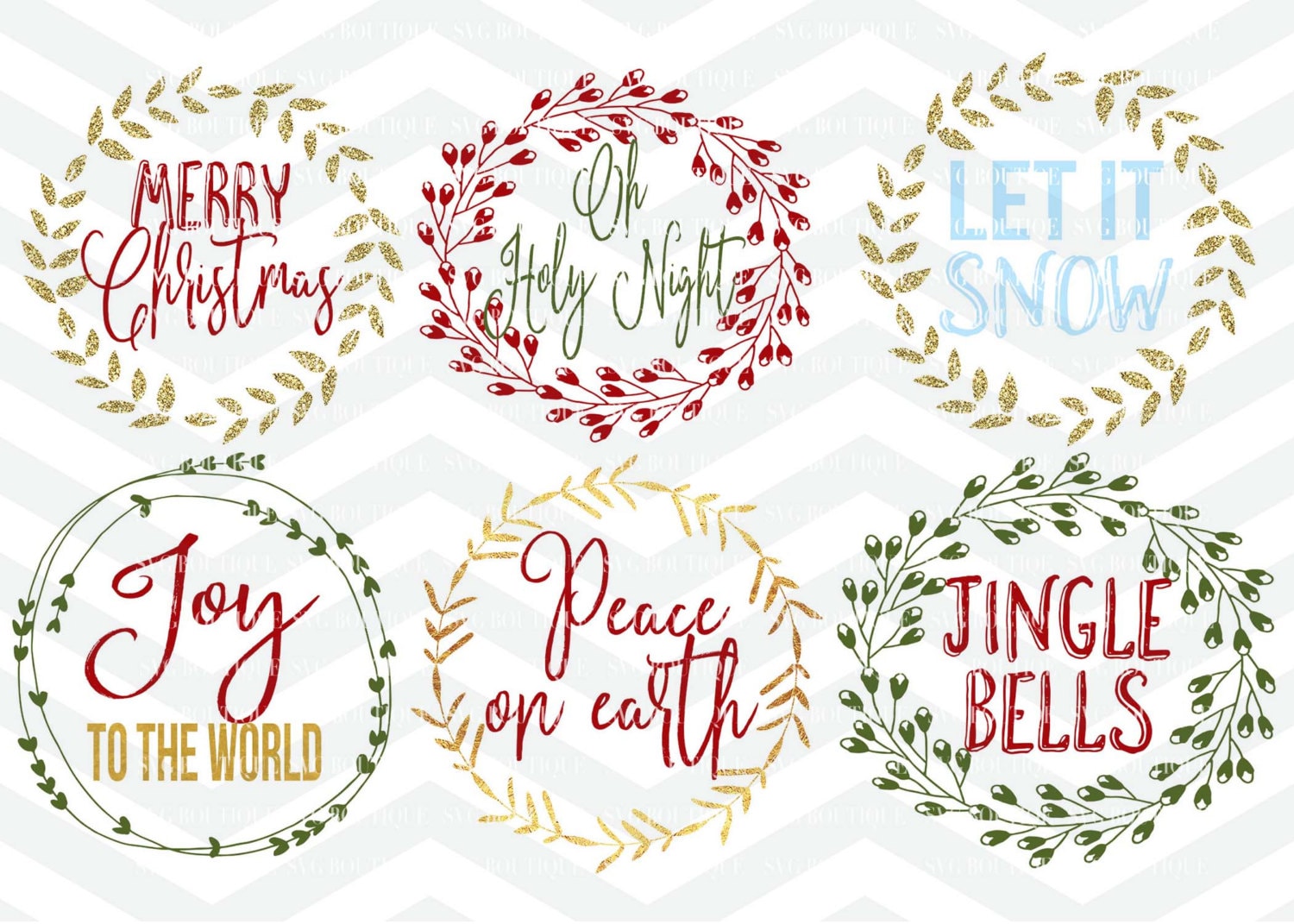 Download Christmas Wreath SVG File Christmas Cutting File Merry