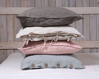 Linen pillow sham / Flax pillow cover / organic pillow case
