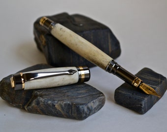 Deer Antler Fountain Pen, Fountain Pen, Deer Antler Pen