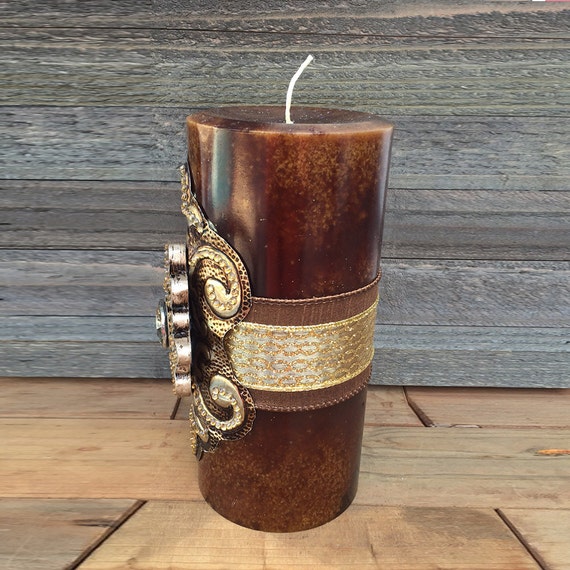 Luxury Pillar Candle Swarovski Embellishment Candle