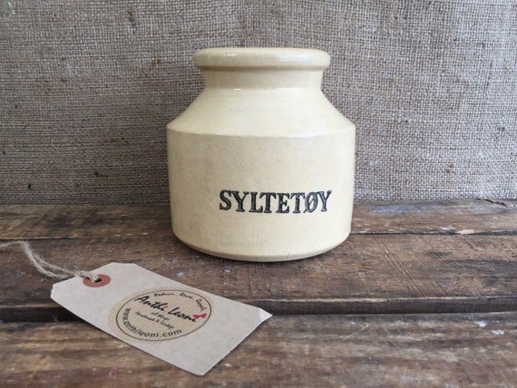 Vintage Stoneware Crock Pot - Moira Pottery Stenciled Stylejoy / Old Honey Pot / Vintage Kitchenalia / Made in England