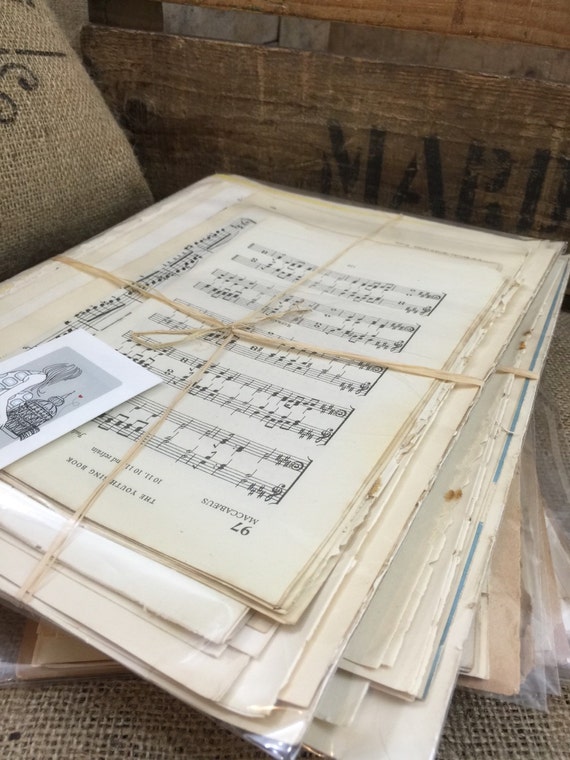 BUY 3 Get 4th FREE - Vintage Music Craft Paper Gift Pack Bundle - Antique Sheet Music Paper Gift Packs For Decoupage Scrapbooking Origami
