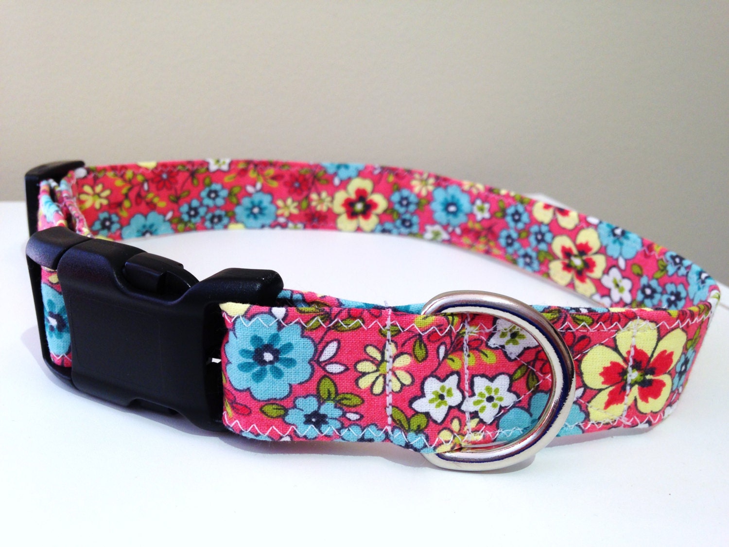 Pink dog collar Hawaiian dog collar summer dog by MuttStuffnc