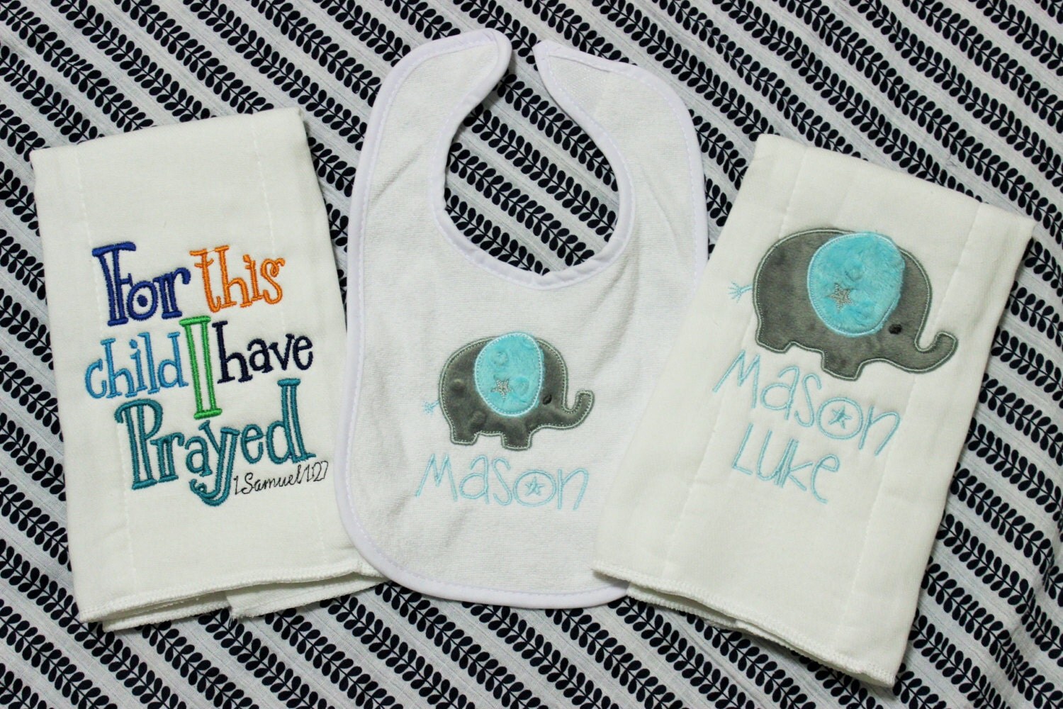 Personalized Bib and Burp Cloth Set by CutSewCuteDesigns on Etsy