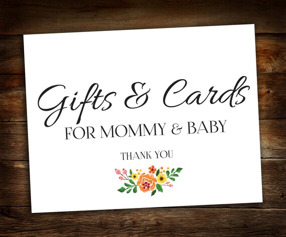 Baby Shower Gift Table Sign Baby Shower Cards and Gifts