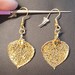 Gold aspen leaf earrings Clearance
