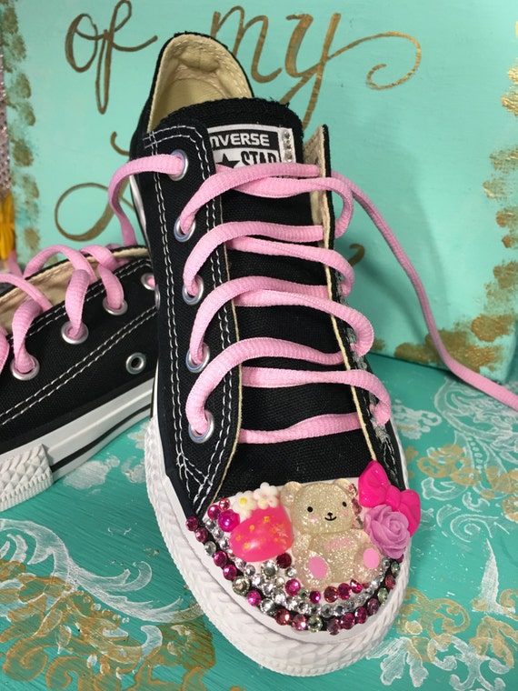 blinged out pink converse
