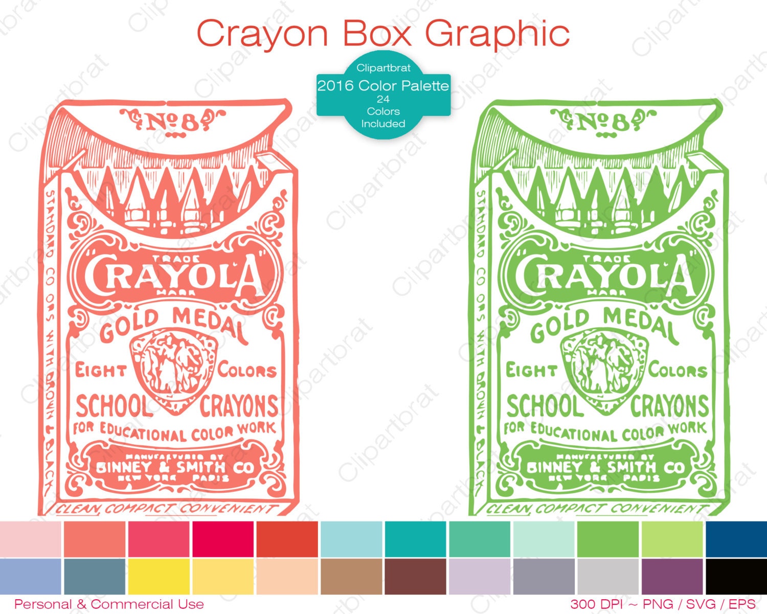 Download VINTAGE CRAYOLA CRAYONS Clipart Commercial Use Clipart Crayon