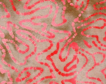 Batik 100% Cotton Fabric - Brown & Red # 4