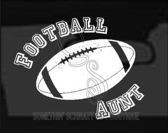 Football Aunt Car Vinyl Decal, Laptop Decal, Tablet Decal, Car Window Sticker, Tablet Sticker, Decal Sticker, Foot ball Aunt, Gift for Her