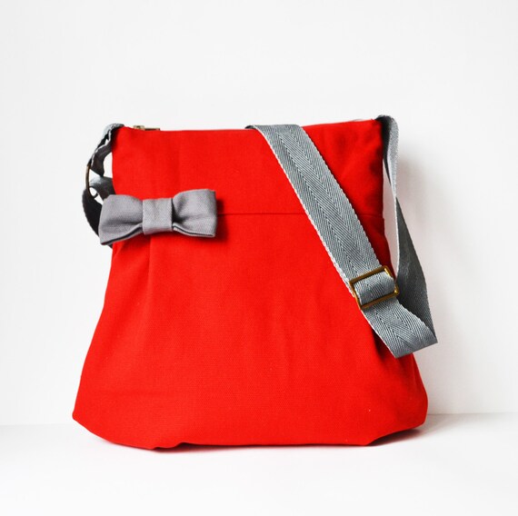 Red purse Small crossbody bag Red fabric handbag Small purse