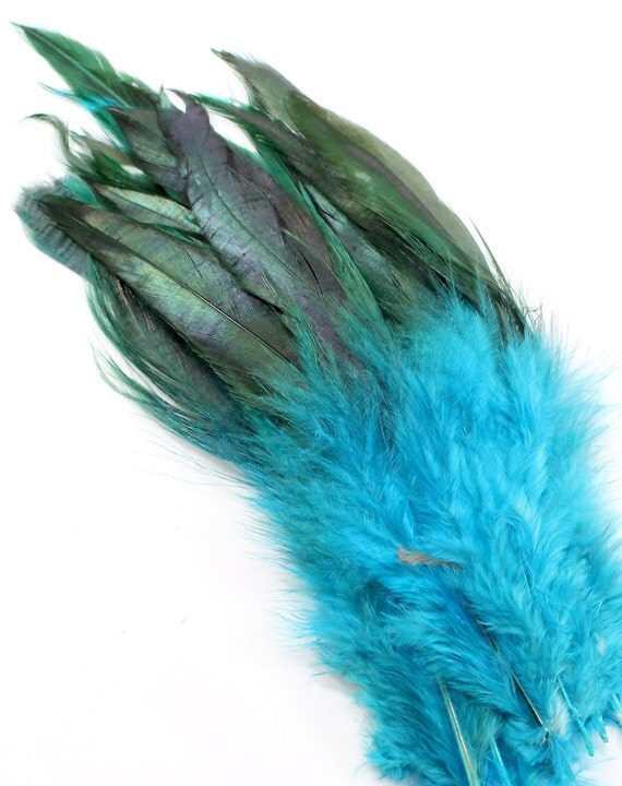 56 Inches. Royal Blue Feathers. 10 Bright Blue Bird