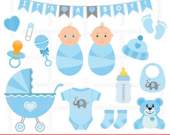 Baby Clothes Banner Clipart Baby Boy Clip Art Bunting