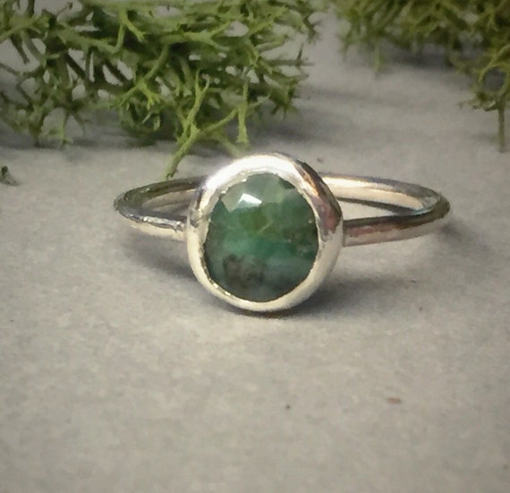 Raw emerald ring Natural emerald ring Emerald by mossNstone