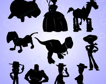 toy story silhouette / Toy story / toy story clipart / toy story SVG file / andy , sheriff , buzz, woody, rex / High Quality / EPS / PNG