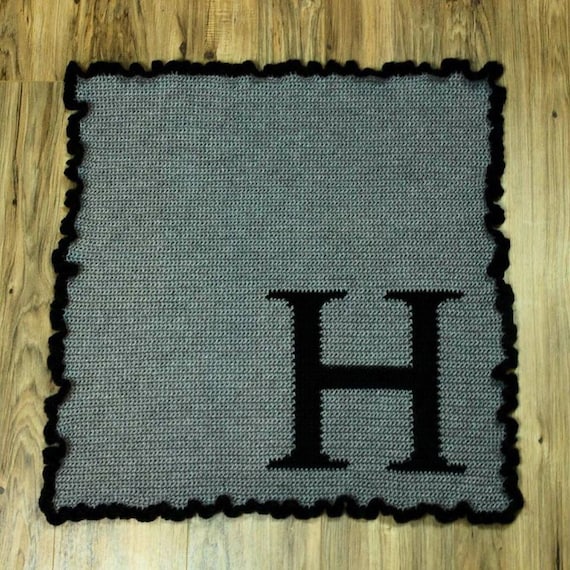PDF Pattern letter H initial crochet knit by AmandasAfghans