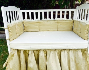 Elegant dupioni silk 5pc baby bedding