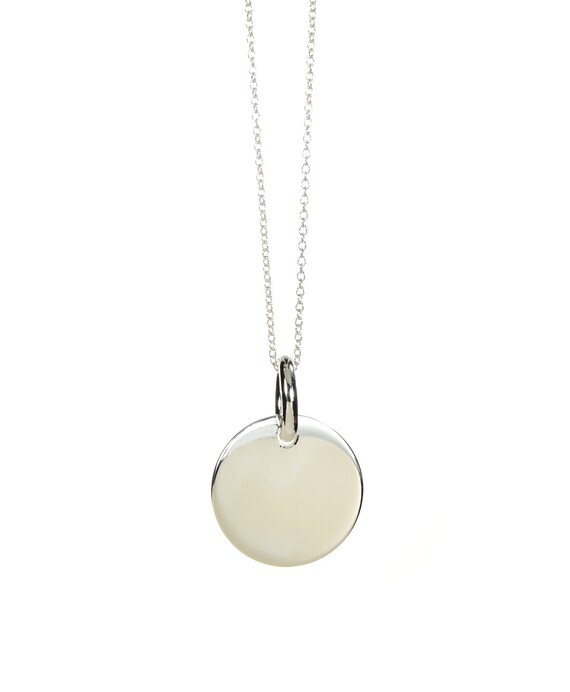 Round Sterling Silver Pendant Necklace silver necklace