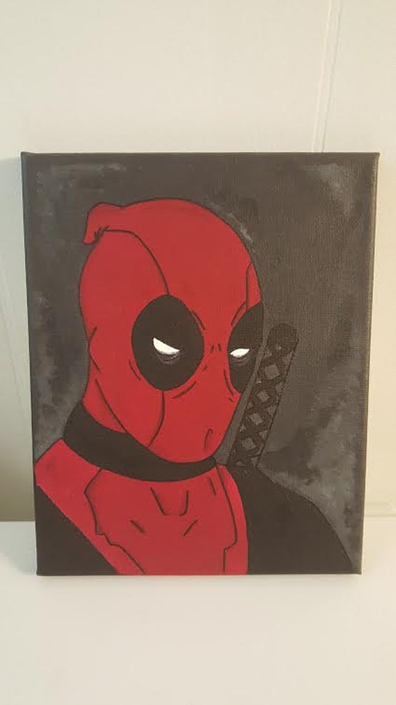 Marvel Comics Deadpool acrylic painting