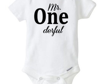 Mr ONE derful boy birthday bodysuit First Birthday Mr Onederful Outfit Cake Smash Outfit 1 Year Old Bday Boy 1st Birthday Baby Boy Onesie,