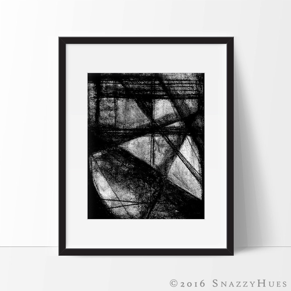 Charcoal abstract art Unknown Fine art Giclee print by SnazzyHues