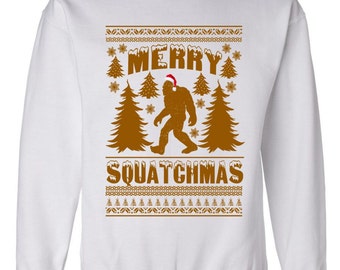 Merry Squatchmas Ugly Christmas Sweater Bigfoot