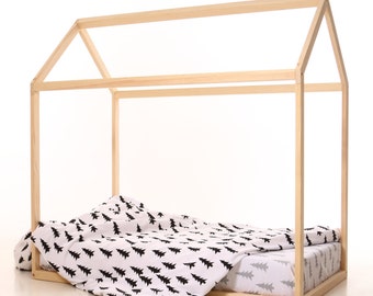 Children house bed 190x90cm, Lit bébé, lit maison, tente lit, lit enfants, maison en bois, chambre d’enfant bois, lit tipi enfant, lit