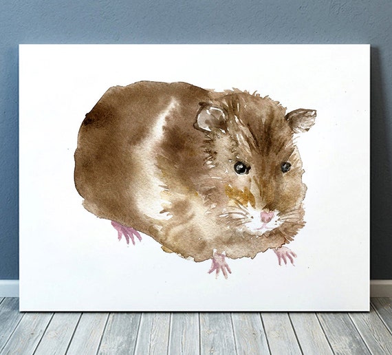 Nursery print Hamster art Animal poster Wildlife print ACW542