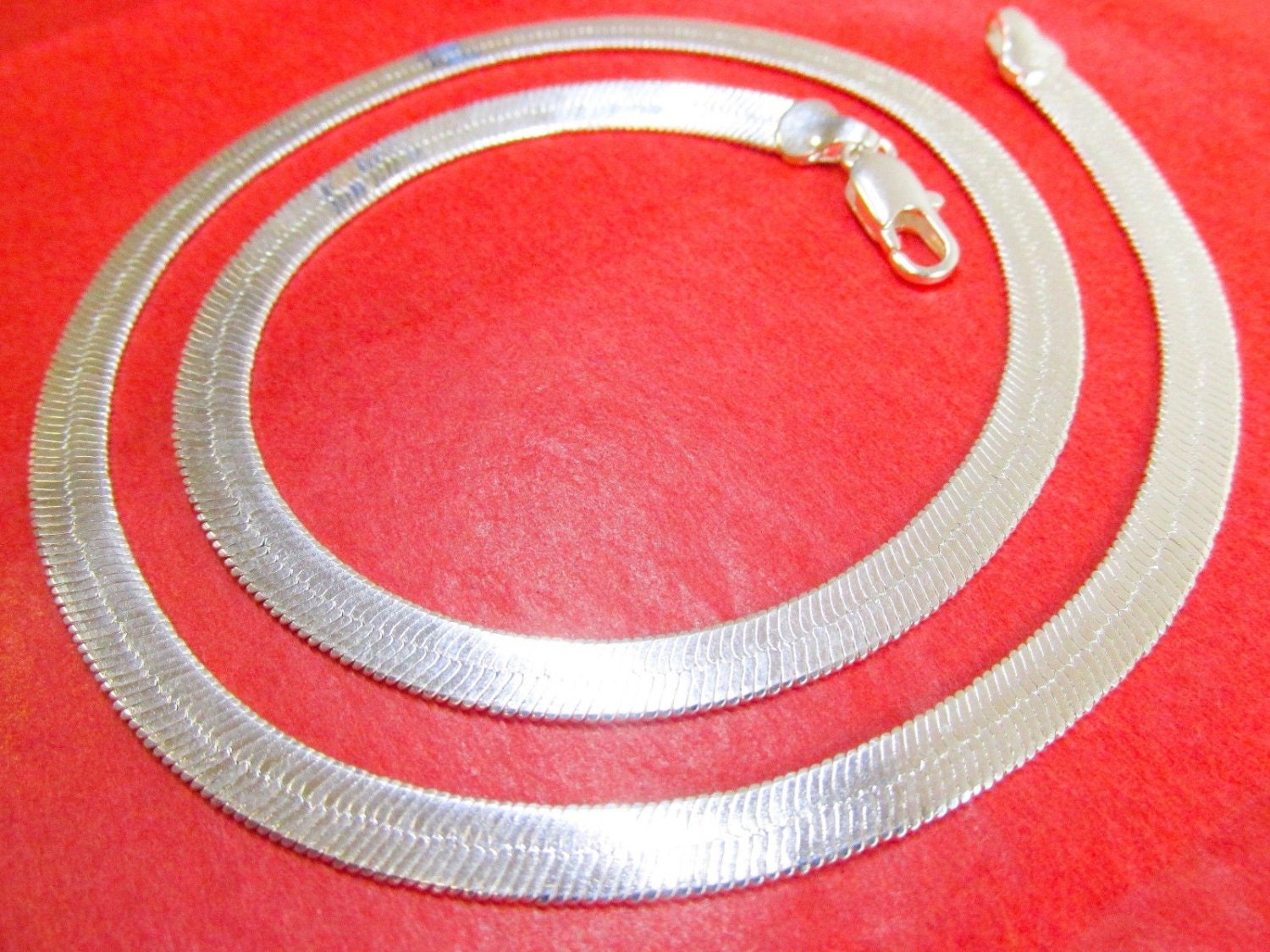 New Sterling Silver Layered Herringbone 18 Chain