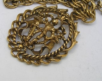 Pendant Necklace - Warrior Figural - Costume Jewelry