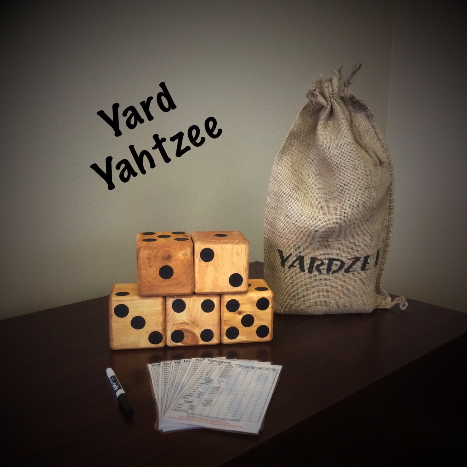 Yardzee yard yahtzee Lawn Dice Game kit 5 oversized dice