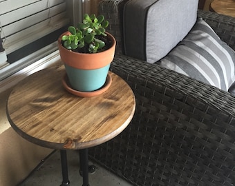 Industrial (Black Iron) Tripod End Table