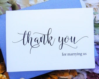 Thank You for MARRYING US Card, Officiant Thank You Card, Wedding Thank You Card, Officiant Card, Officiant Gift, Wedding Party Card