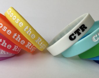 Ten "Choose the Right" CTR 2017 Primary Wristbands - (10) LDS