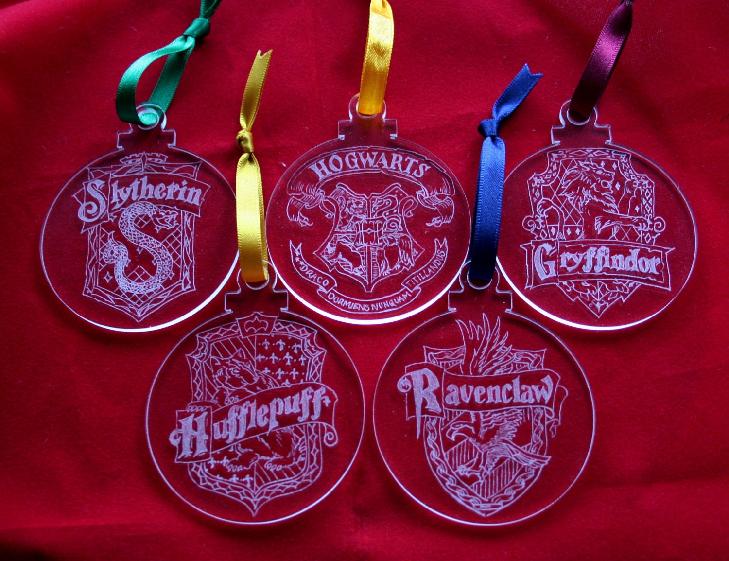 Harry Potter Hogwarts Hand Engraved Christmas Decorations Set